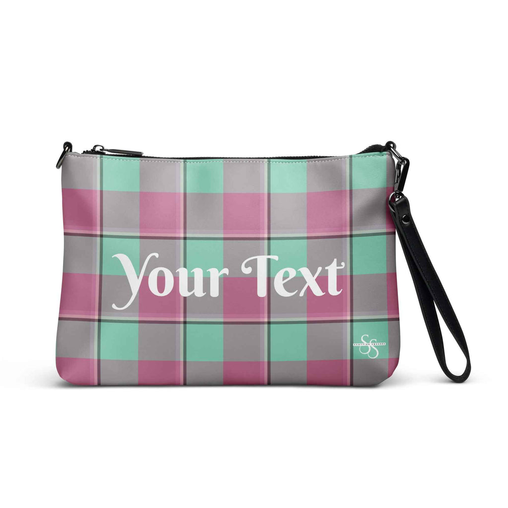 Personalized Crossbody Bag Vista Blue and Turkish Rose Plaid Default Title - Scottish Squares