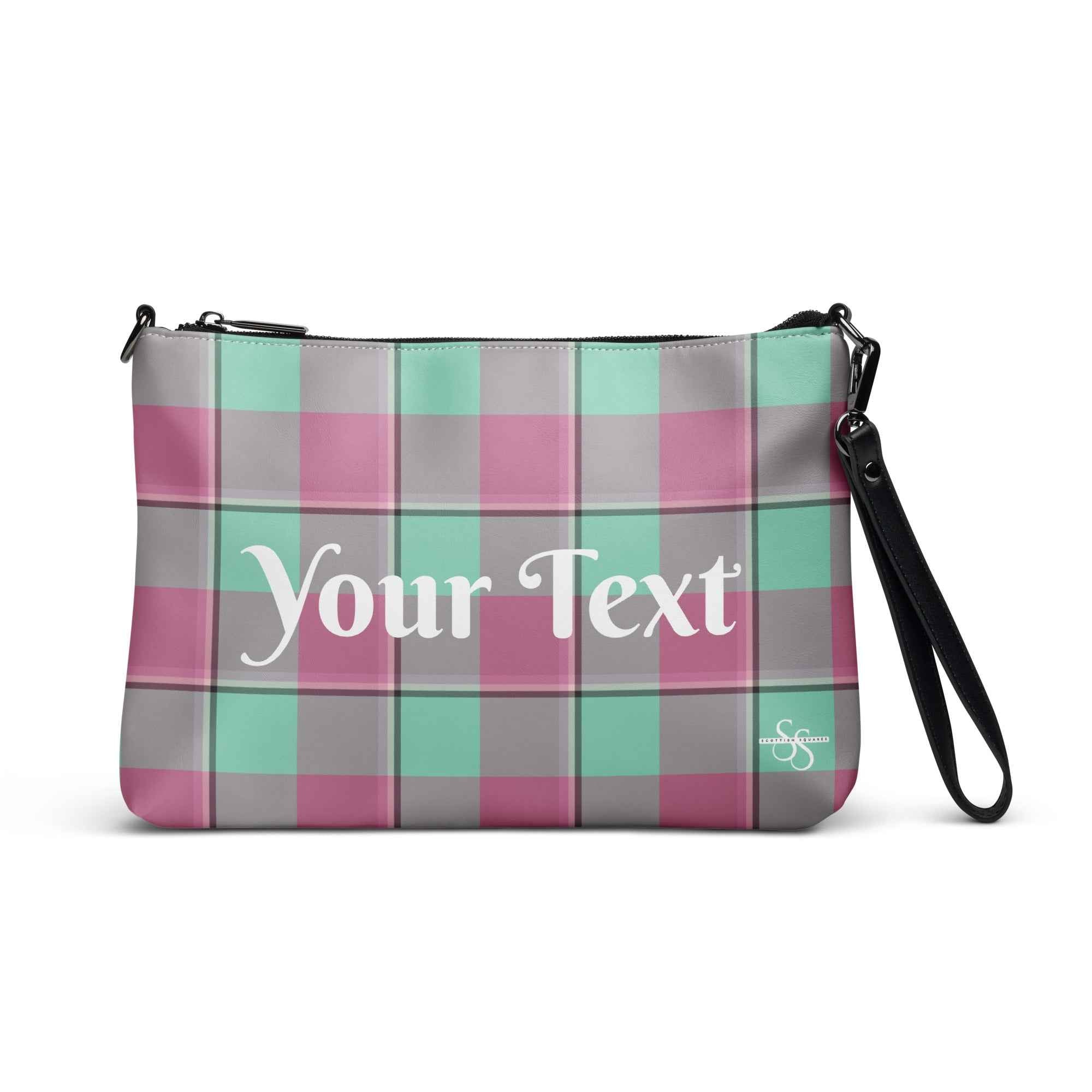 Personalized Crossbody Bag Vista Blue and Turkish Rose Plaid Default Title - Scottish Squares