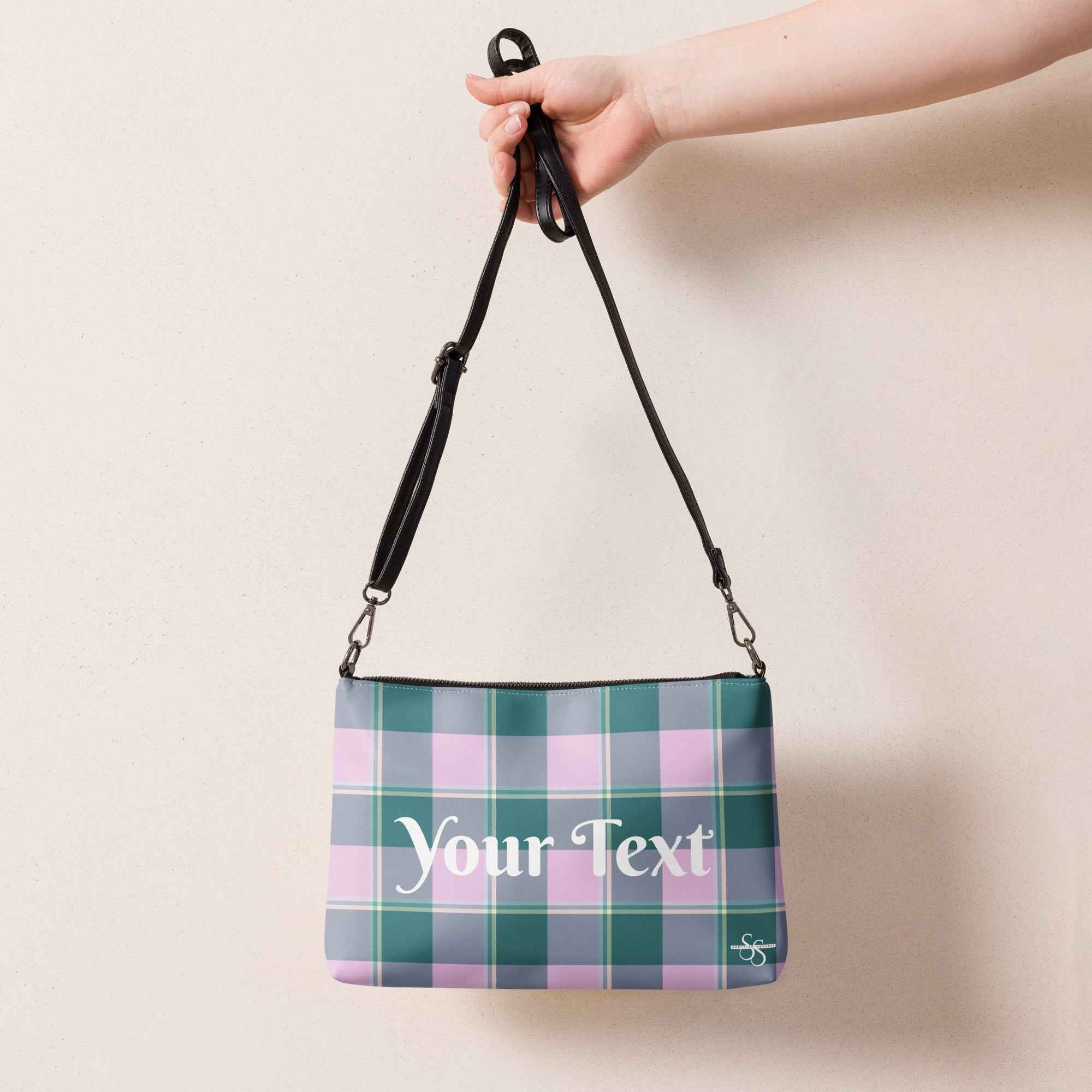 Personalized Crossbody Bag Ming and Melanie Plaid - Scottish Squares