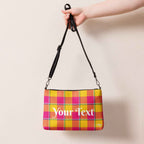 Personalized Crossbody Bag Corn and Razzmatazz Plaid - Scottish Squares
