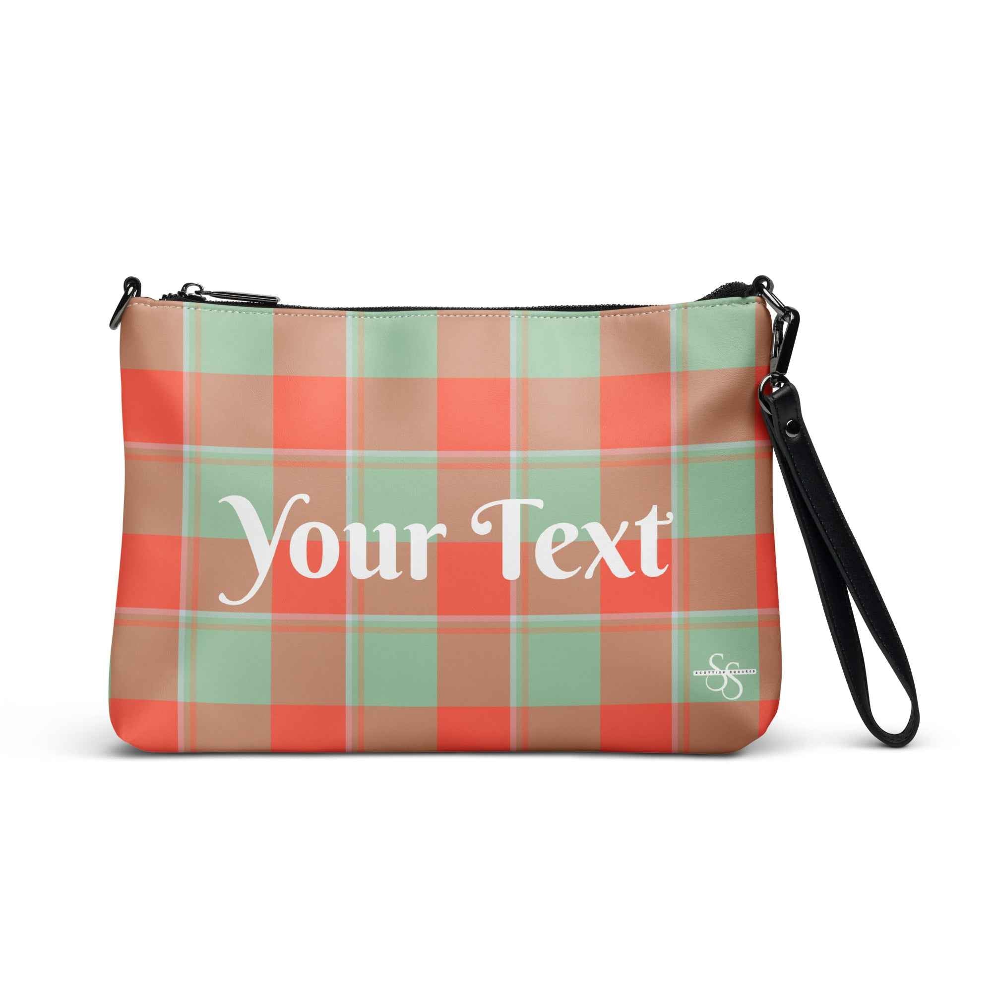 Personalized Crossbody Bag Spring Rain and Persimmon Plaid Default Title - Scottish Squares