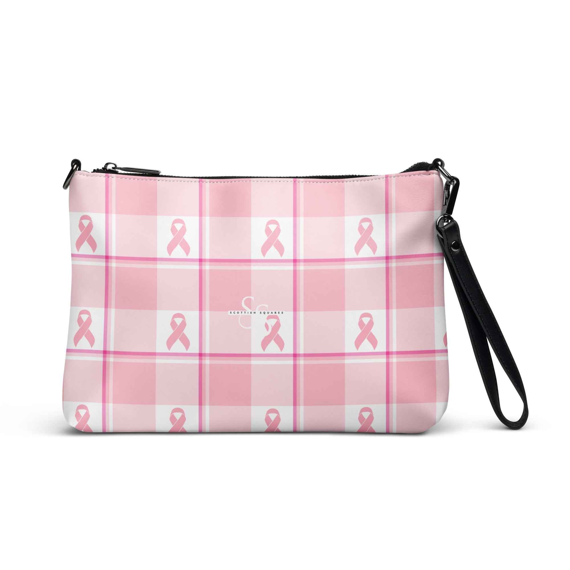 Crossbody Bag Breast Cancer Awareness Plaid - Scottish Squares