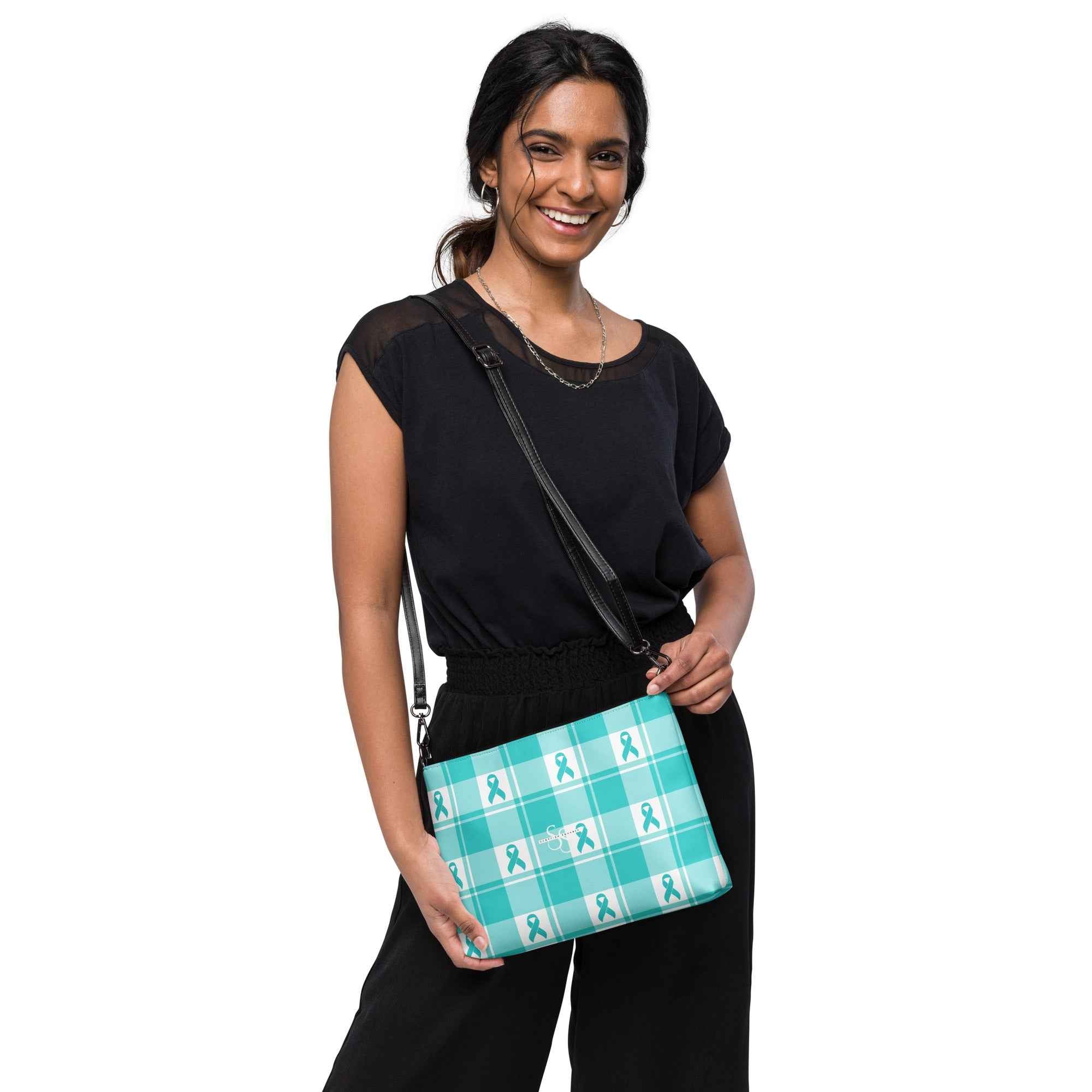Crossbody Bag Ovarian Cancer Awareness Plaid Default Title - Scottish Squares