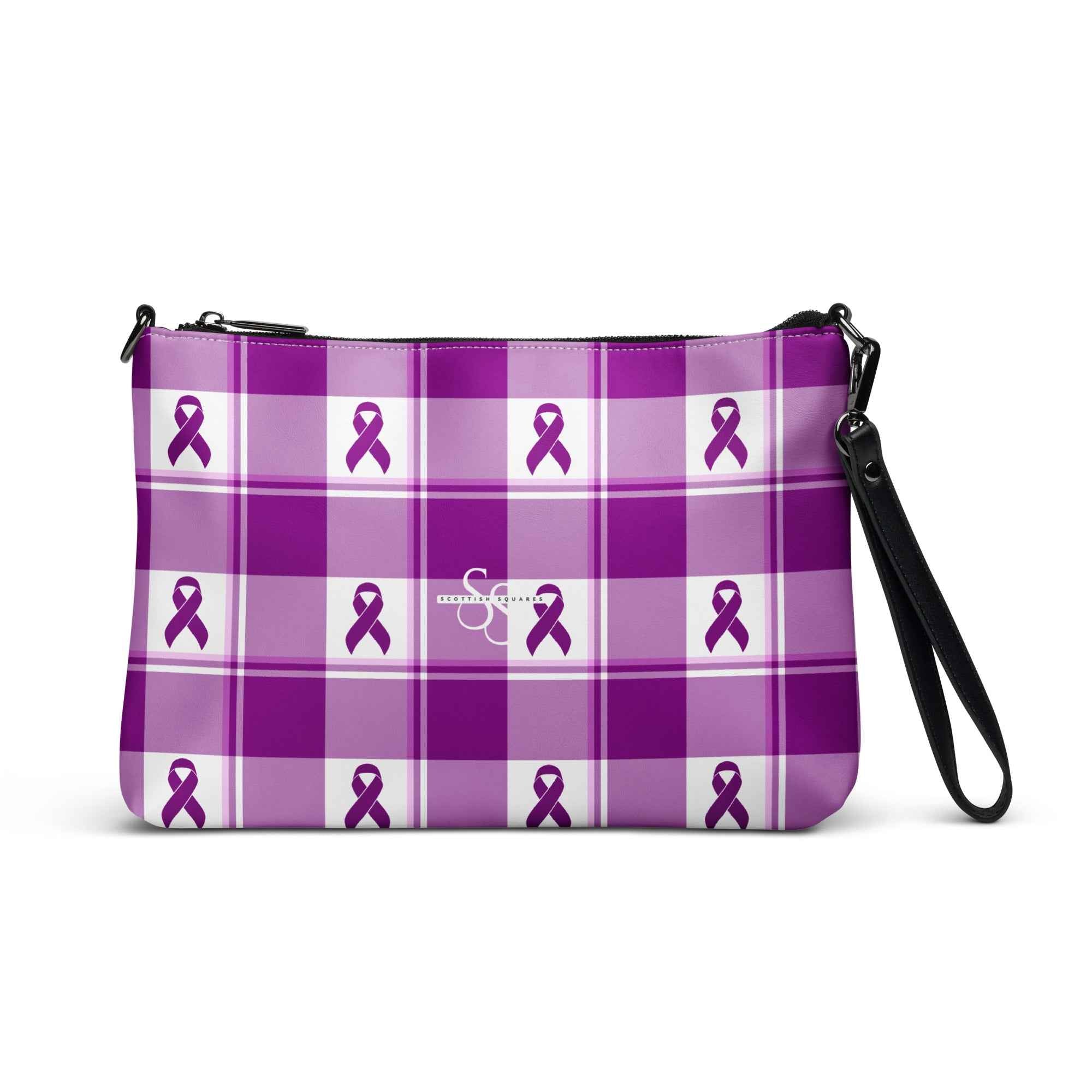 Crossbody Bag Pancreatic Cancer Awareness Plaid - Scottish Squares