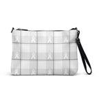 Crossbody Bag Lung Cancer Awareness Plaid, White Ribbon, Supportive Gift - Scottish Squares