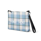 Personalized Crossbody Bag Pink Cloud and Blue Lagoon Plaid - Scottish Squares