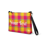 Personalized Crossbody Bag Corn and Razzmatazz Plaid - Scottish Squares