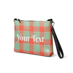 Personalized Crossbody Bag Spring Rain and Persimmon Plaid - Scottish Squares