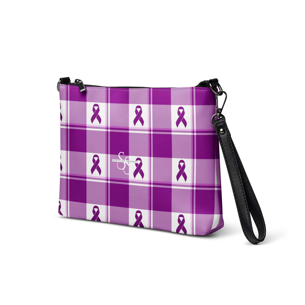 Crossbody Bag Pancreatic Cancer Awareness Plaid - Scottish Squares
