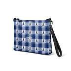 Crossbody Bag Colorectal Cancer Awareness Plaid, Dark Blue Ribbon, Supportive Gift - Scottish Squares