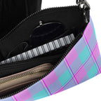 Personalized Crossbody Bag Mauve and Coastal Mist Plaid - Scottish Squares