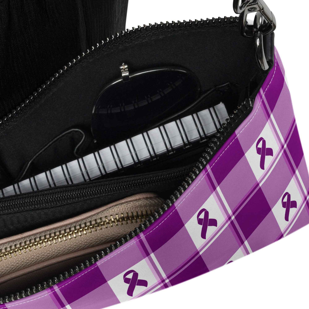 Crossbody Bag Pancreatic Cancer Awareness Plaid - Scottish Squares