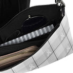 Crossbody Bag Lung Cancer Awareness Plaid, White Ribbon, Supportive Gift - Scottish Squares