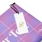 Personalized Crossbody Bag Viola and Dull Lavender Plaid - Scottish Squares