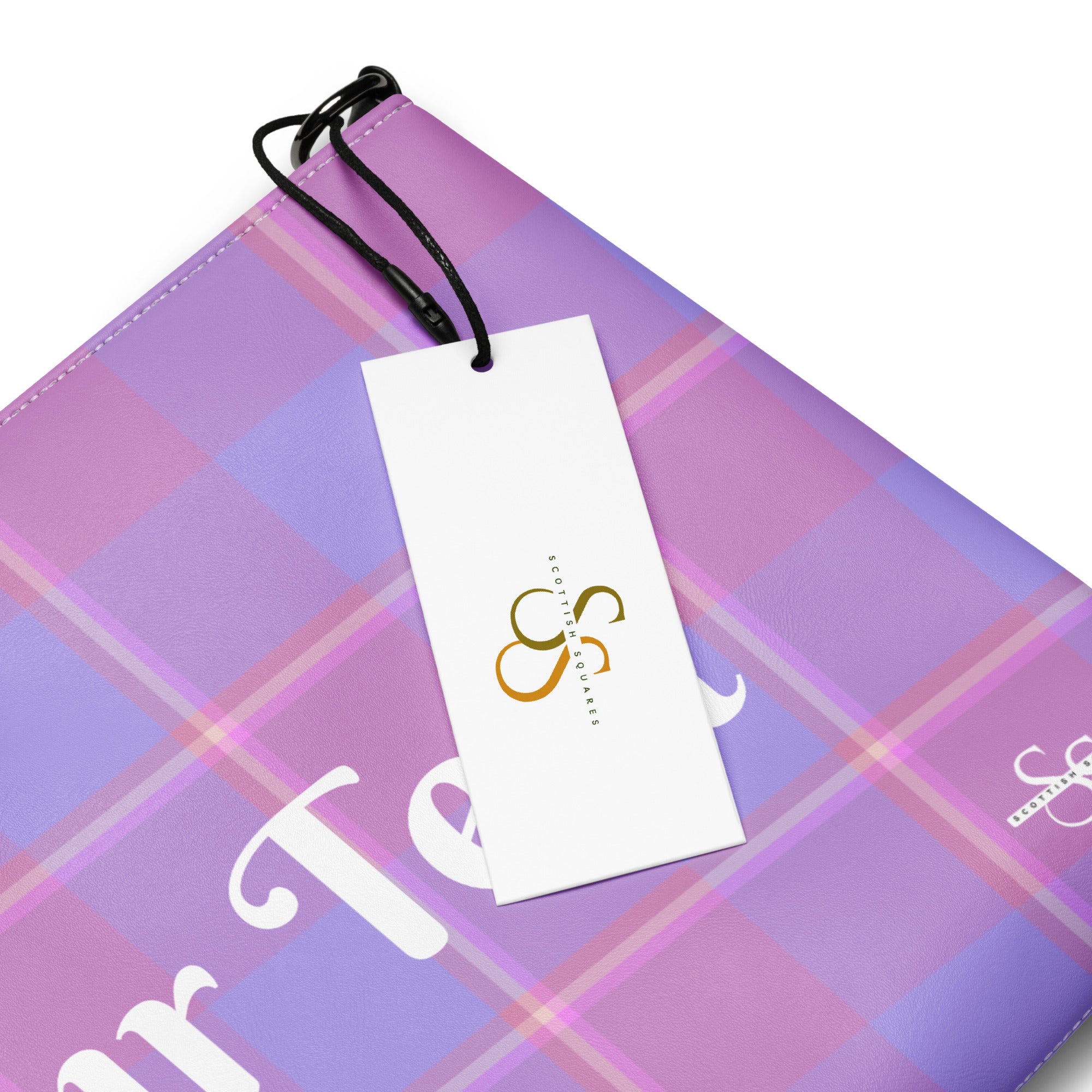 Personalized Crossbody Bag Viola and Dull Lavender Plaid - Scottish Squares