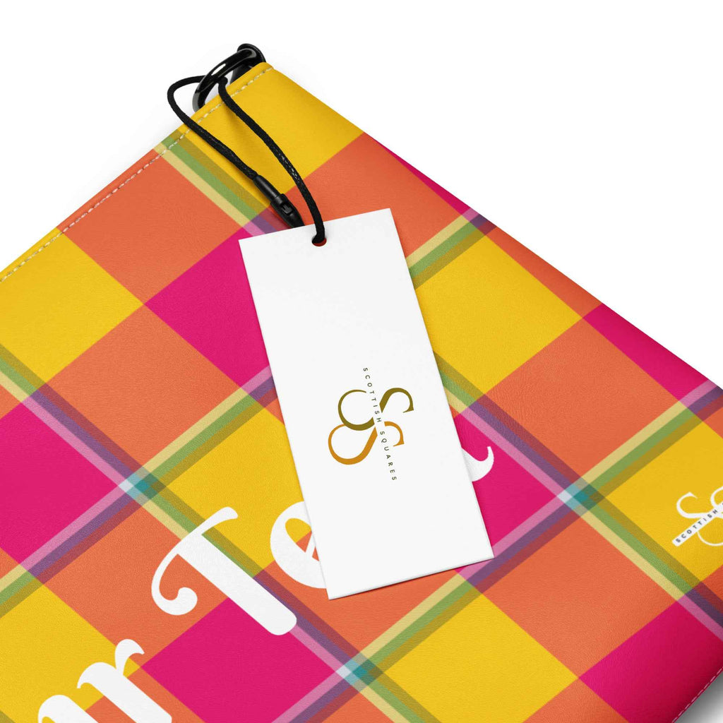 Personalized Crossbody Bag Corn and Razzmatazz Plaid - Scottish Squares