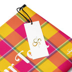 Personalized Crossbody Bag Corn and Razzmatazz Plaid - Scottish Squares