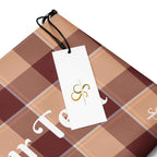 Personalized Crossbody Bag Whiskey and Livid Brown Plaid - Scottish Squares