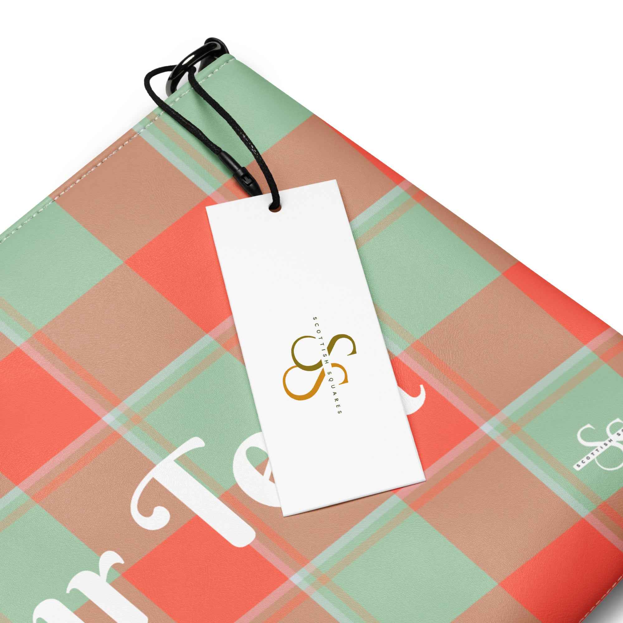 Personalized Crossbody Bag Spring Rain and Persimmon Plaid - Scottish Squares