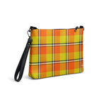 Personalized Blaze Orange and Bird Flower Crossbody Bag - Scottish Squares