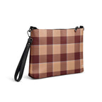 Personalized Crossbody Bag Whiskey and Livid Brown Plaid - Scottish Squares