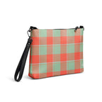 Personalized Crossbody Bag Spring Rain and Persimmon Plaid - Scottish Squares