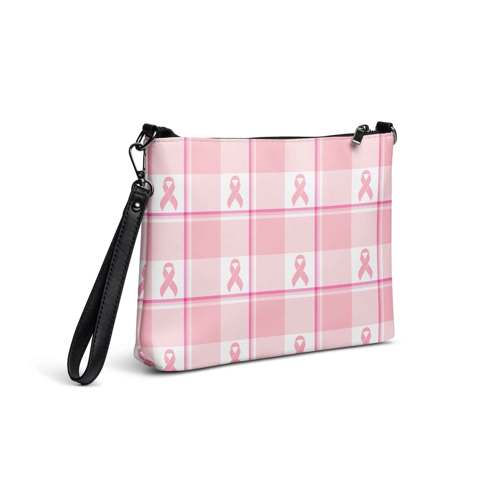 Crossbody Bag Breast Cancer Awareness Plaid - Scottish Squares