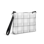 Crossbody Bag Lung Cancer Awareness Plaid, White Ribbon, Supportive Gift - Scottish Squares