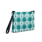 Crossbody Bag Cervical Cancer Awareness Plaid, Teal Ribbon, Supportive Gift - Scottish Squares
