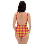 One-Piece Swimsuit Corn and Razzmatazz Plaid - Scottish Squares