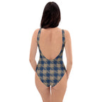 One-Piece Swimsuit Cello and Donkey Brown Plaid - Scottish Squares