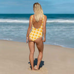 One-Piece Swimsuit Kidney Cancer Awareness Plaid, Orange Ribbon, Supportive Gift - Scottish Squares