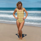 One-Piece Swimsuit Zombie and Copper Plaid 3XL - Scottish Squares