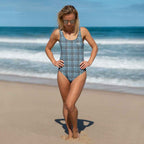 One-Piece Swimsuit Hoki and Shuttle Gray Plaid 3XL - Scottish Squares