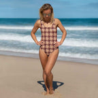 One-Piece Swimsuit Whiskey and Livid Brown Plaid 3XL - Scottish Squares