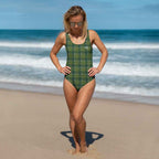 One-Piece Swimsuit Woodland and Evergreen Plaid 3XL - Scottish Squares