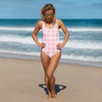 One-Piece Swimsuit Breast Cancer Awareness Plaid 3XL - Scottish Squares
