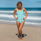 One-Piece Swimsuit Ovarian Cancer Awareness Plaid 3XL - Scottish Squares