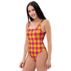 One-Piece Swimsuit Corn and Razzmatazz Plaid - Scottish Squares