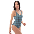 One-Piece Swimsuit Hoki and Shuttle Gray Plaid - Scottish Squares