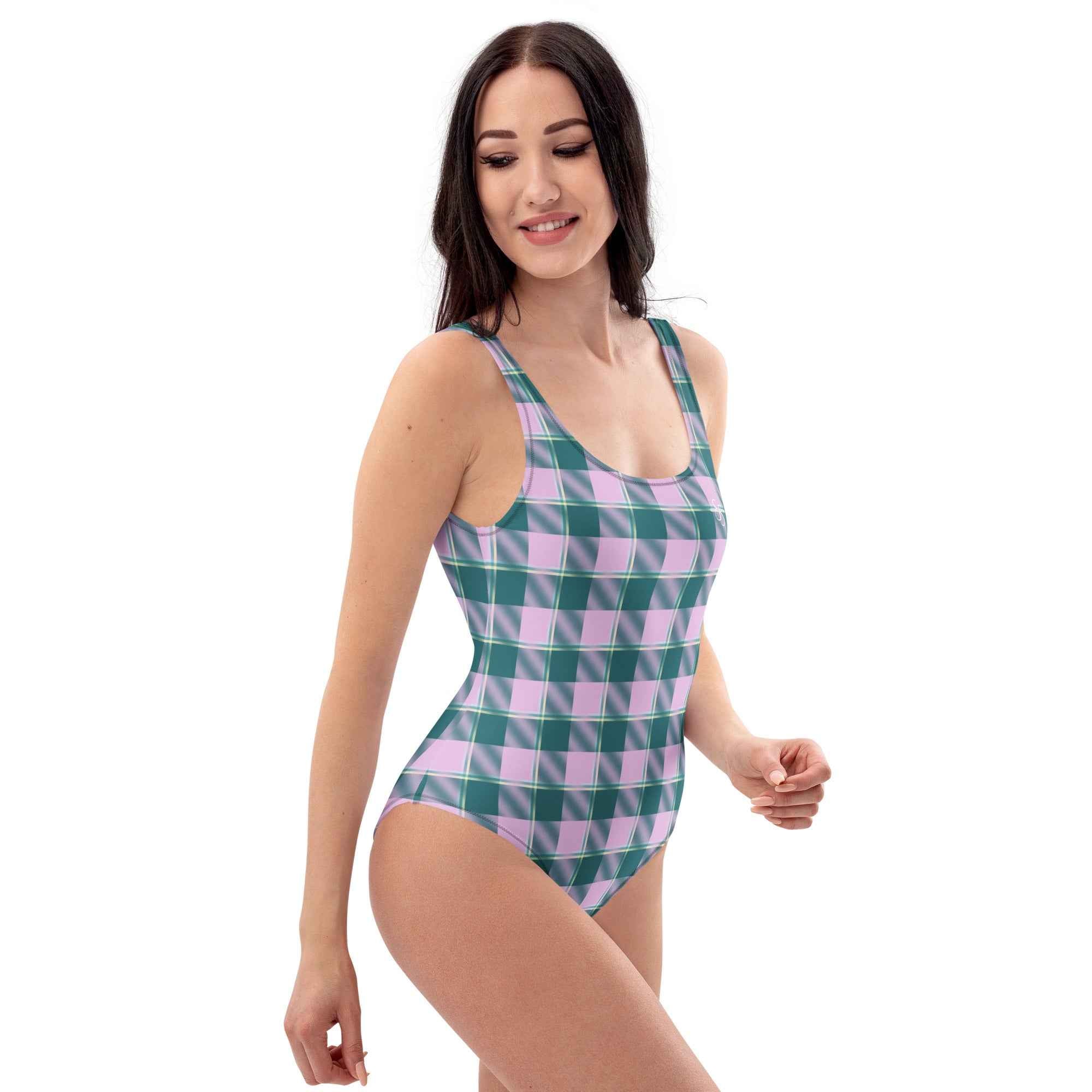 One-Piece Swimsuit Ming and Melanie Plaid - Scottish Squares