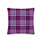 Personalized Purple and Trendy Pink Plaid Throw Pillow - Scottish Squares