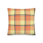 Personalized Claystone and Morning Mist Plaid Throw Pillow - Scottish Squares