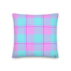 Personalized Mauve and Coastal Mist Throw Pillow - Scottish Squares