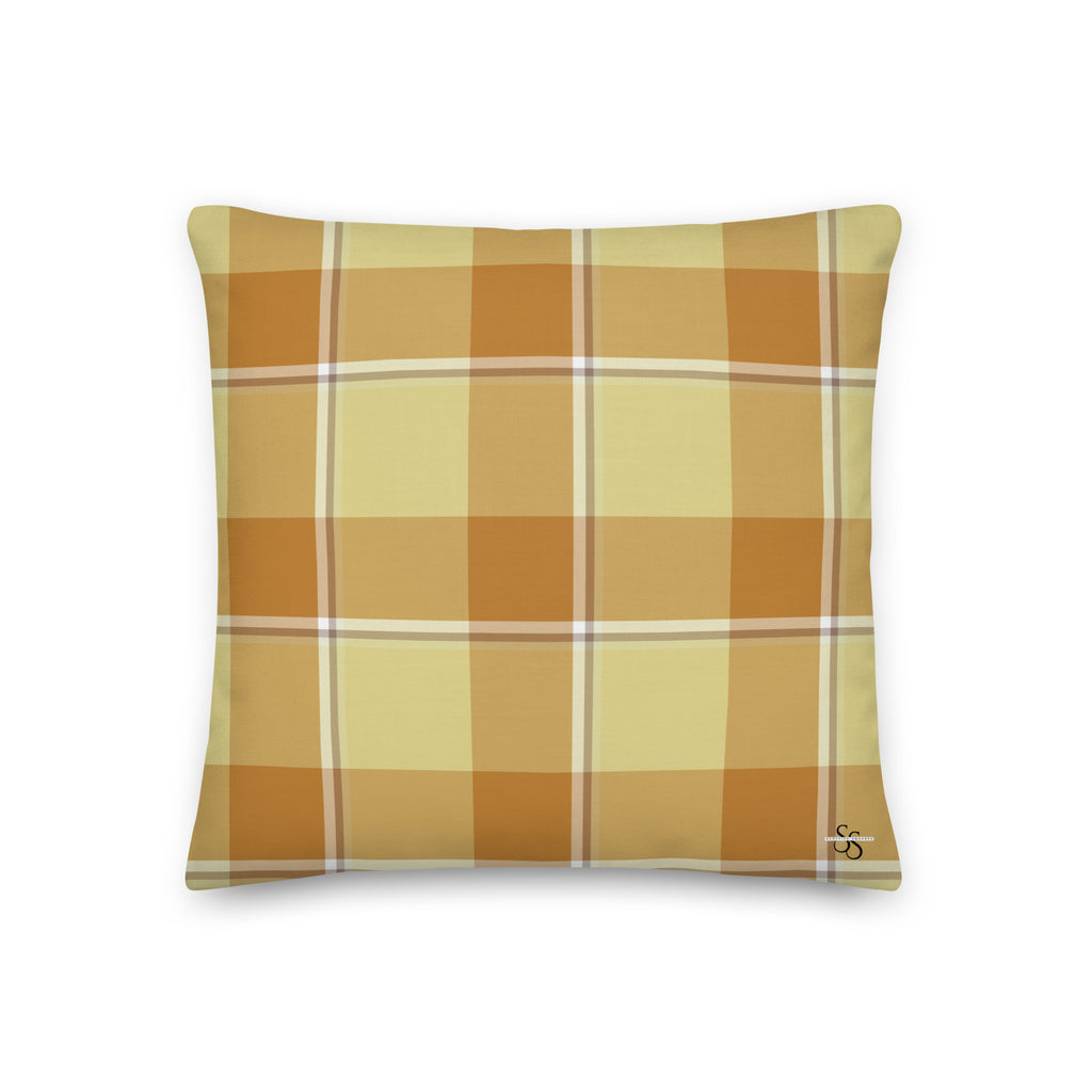 Personalized Zombie and Copper Plaid Throw Pillow - Scottish Squares