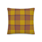 Personalized Potters Clay and Pizza Plaid Throw Pillow - Scottish Squares