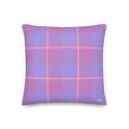 Personalized Viola and Dull Lavender Plaid Throw Pillow - Scottish Squares