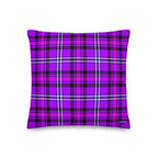 Personalized Electric Violet and Fuchsia Throw Pillow - Scottish Squares