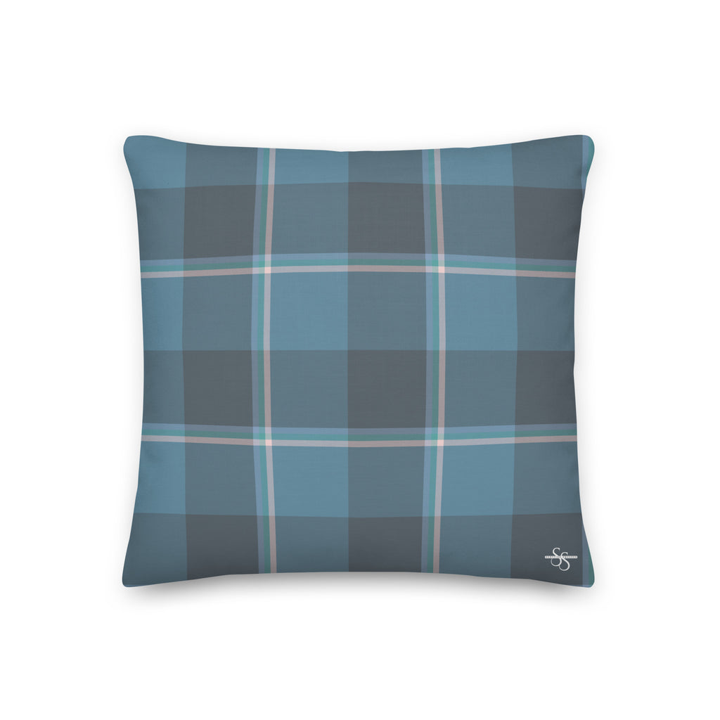 Personalized Hoki and Shuttle Gray Plaid Throw Pillow - Scottish Squares