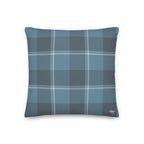 Personalized Hoki and Shuttle Gray Plaid Throw Pillow - Scottish Squares